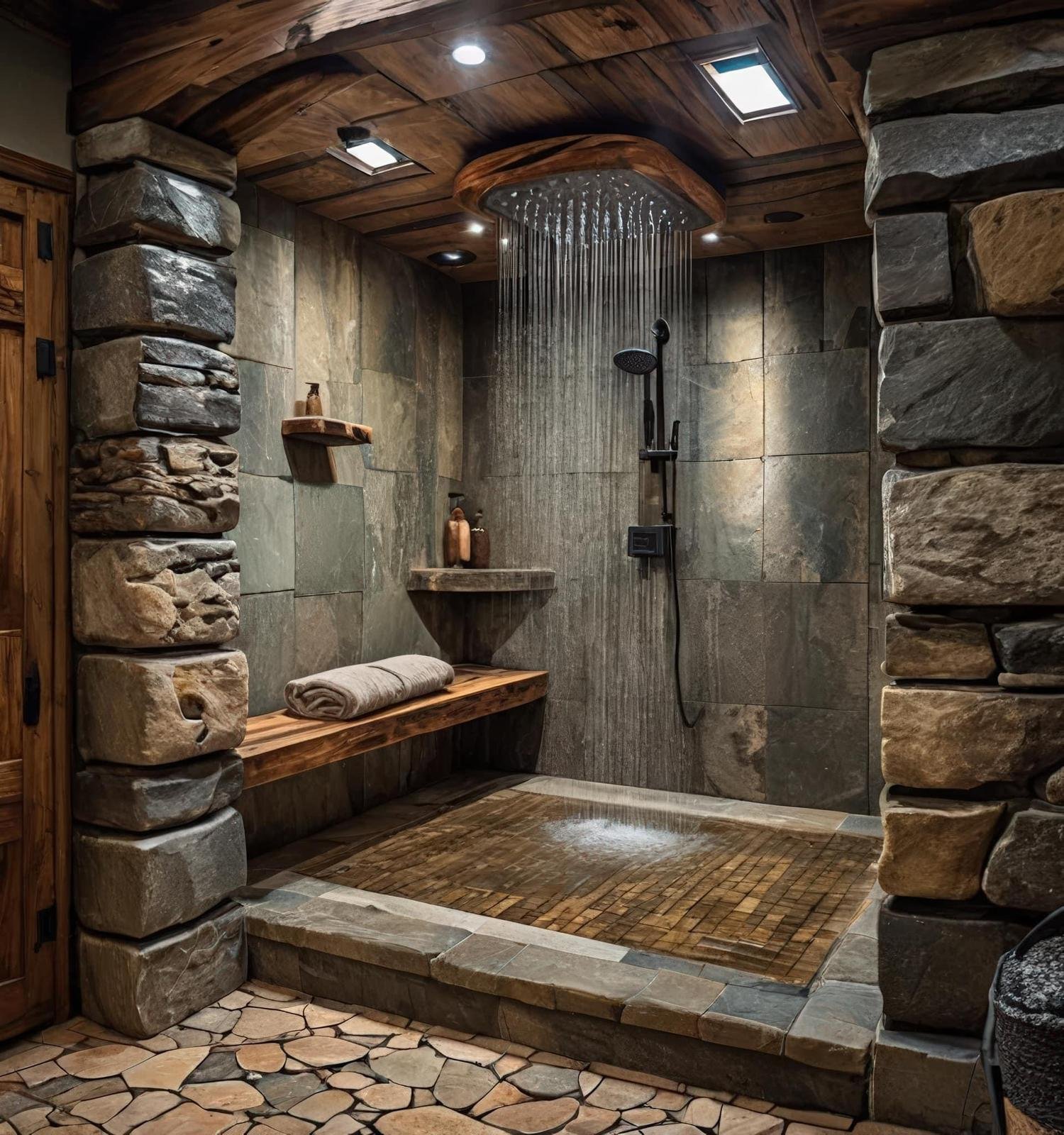 Stone bathroom installation